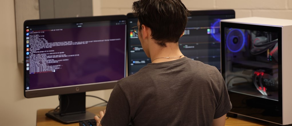 CIT student working on a computer